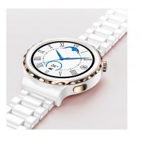 Стилен смарт часовник D3 Pro, Smart watch, Керамичен, Бял, снимка 2 - Смарт гривни - 40002779