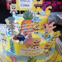 Картонена торта  Спондж Боб Sponge Bob, снимка 11 - Кетъринг - 22793663