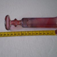  Ръчно издухана стъклена ваза с боровинков цвят, снимка 3 - Антикварни и старинни предмети - 40600255