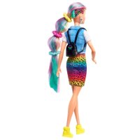 BARBIE Кукла Barbie® Leopard Rainbow hair GRN81, снимка 4 - Кукли - 41262652