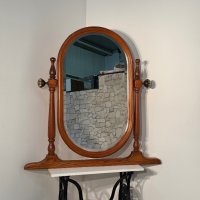 Огледало с дървена поставка в много добро състояние !, снимка 2 - Огледала - 44380572