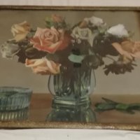 Снимка ваза със рози, снимка 1 - Картини - 41926369