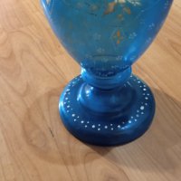 стара синя ваза за цветя, снимка 2 - Вази - 42525855