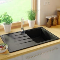 Кухненска мивка от Гранит модел Милано 780 x 500 mm - Черна, снимка 2 - Други - 36079169
