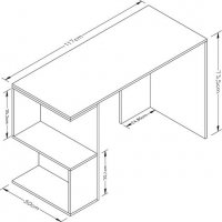  Бюро със странични рафтове 117x50x73.5 см, 22 килограма, снимка 2 - Работни маси и бюра - 39679998