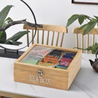 Дървена кутия за чай с 9 отделения, снимка 8 - Други стоки за дома - 42500678
