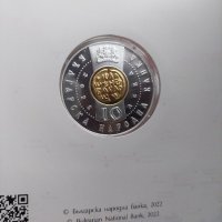 Цар Калоян сребърна монета с позлатяване, снимка 2 - Нумизматика и бонистика - 38916360