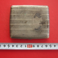Старинна  бронзова табакера 1915 , снимка 1 - Колекции - 36076035