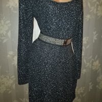 Kappahl- L-Официална рокля в черно и сребристо , снимка 9 - Рокли - 42393944