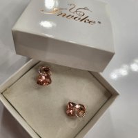 Обеци invoce с 18К позлатяване и камъни Swarovski, снимка 1 - Обеци - 41165595