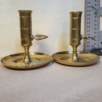 Стари,винтидж месингови свещници, Швеция, снимка 1 - Антикварни и старинни предмети - 42141812