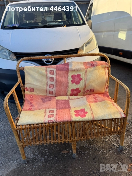 Двоен ратанов стол , снимка 1