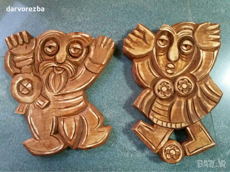 Дърворезба  Дядо и Баба, снимка 1