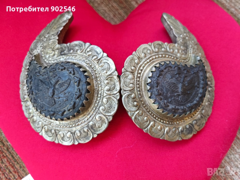 Автентични пафти сребро и рог, снимка 1