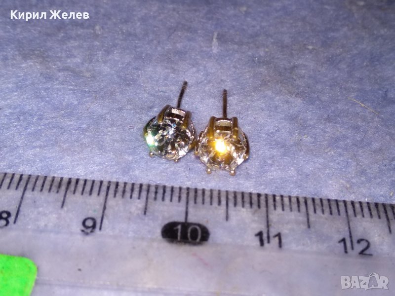 ОЧАРОВАТЕЛНИ ПОСРЕБРЕНИ БРОНЗОВИ ВИНТИДЖ - АРТ ОБЕЦИ с БЛЕСТЯЩИ ФАСЕТИРАНИ ПЛАНИНСКИ КРИСТАЛИ 38216, снимка 1