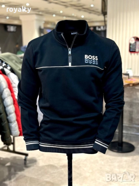 Hugo Boss Черна Мъжка Памучна Блуза , снимка 1