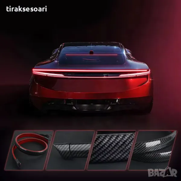 Универсална LED Диодна лента тип Карбонов Спойлер Трети Стоп и Габарит, снимка 1