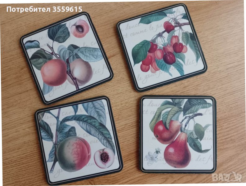 комплект коркови подложки за чаши от Англия, снимка 1