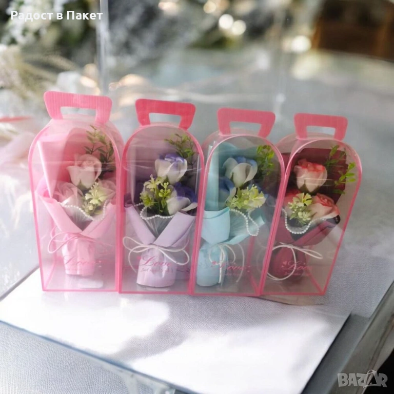 Букет вечни рози в подаръчна кутия, снимка 1