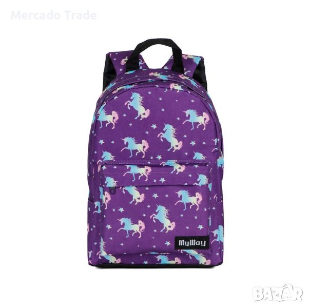 Детска раница Mercado Trade, За детска градина, Еднорог, Лилав, снимка 1