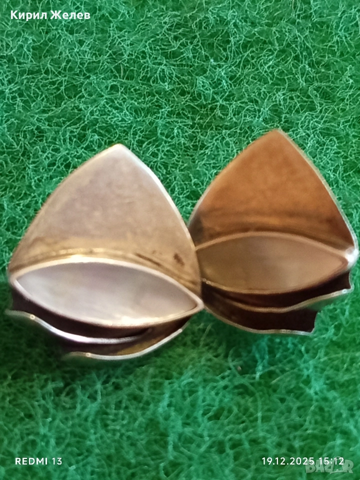 Винтидж сребърни обеци Английски стил с седеф ръчна изработка 52466, снимка 1