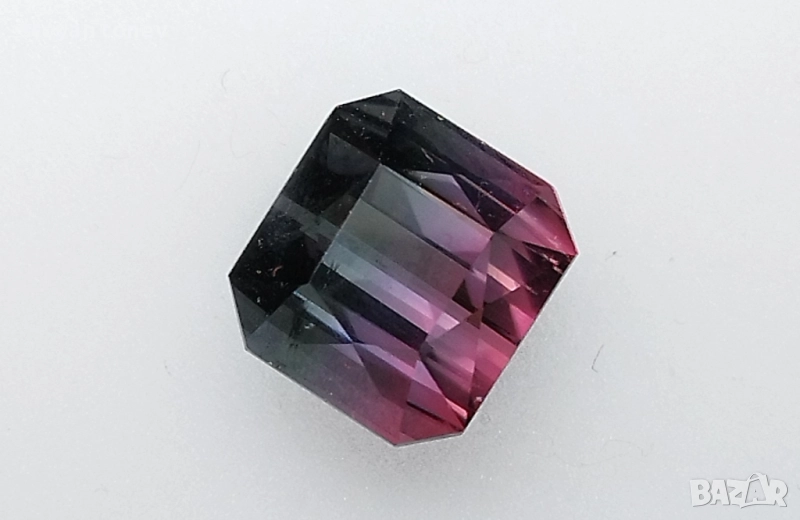 Уникален многоцветен турмалин абсолютно чист 4.55кт.! Сертифициран! Нов! , снимка 1