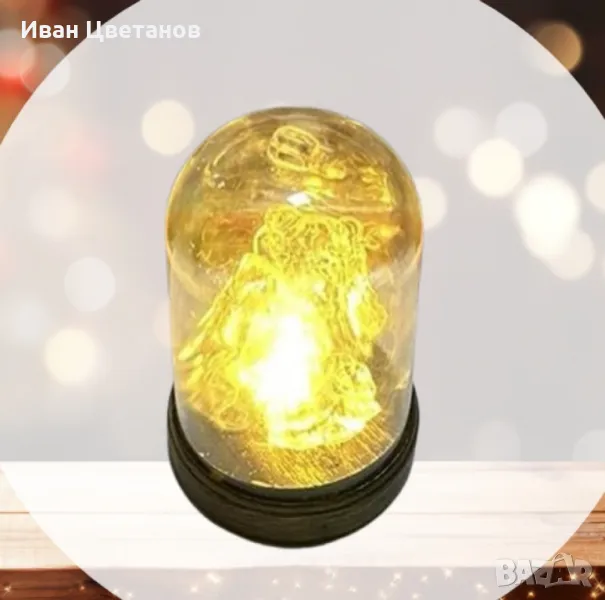 Кристална коледна стъкленица с LED светлина, снимка 1