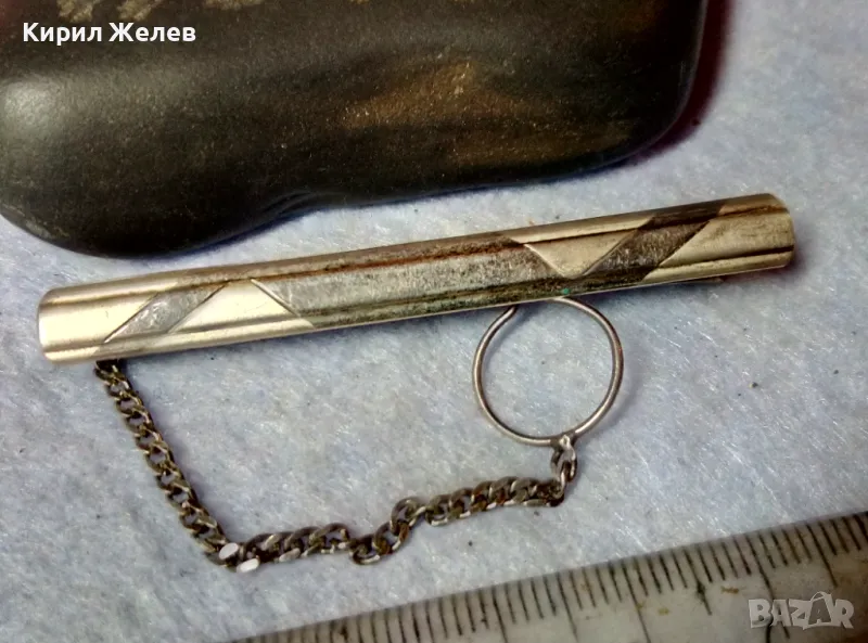 АРИСТОКРАТИЧНА СТИЛНА СРЕБЪРНА ИГЛА За ВРАТОВРЪЗКА ЛАКИРАНО СРЕБРО 925 ЩИПКА За ВРАТОВРЪЗКА 49317, снимка 1
