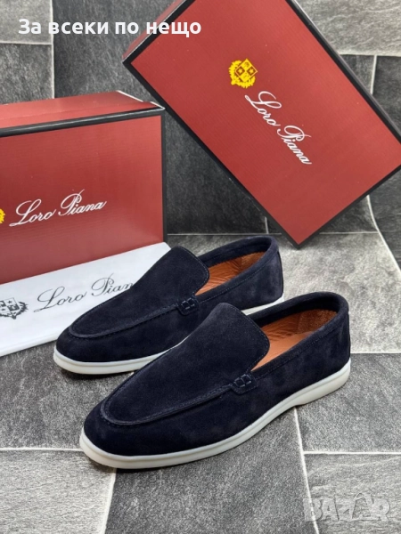 Loro Piana Мъжки Тъмно Сини Обувки Естествена Кожа Лоро Пиана Код E831, снимка 1