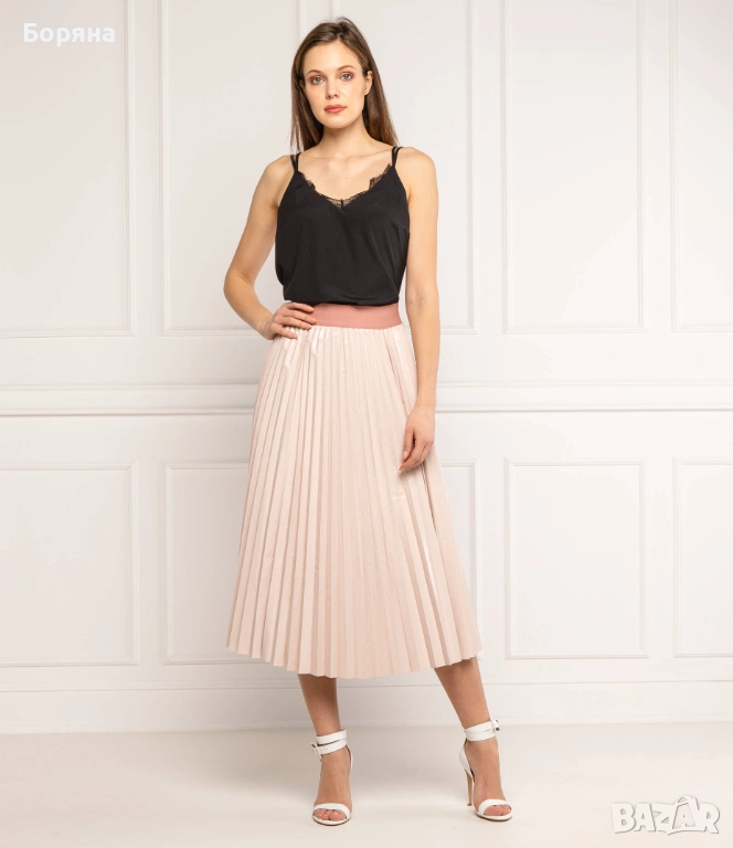 Twinset уникална нова с етикет розова пола солей еко кожа, снимка 1