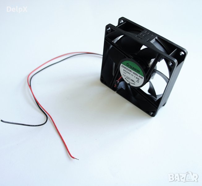 Вентилатор, аксиален, втулка, 24V, 2P, 0,1A, 80х80х25mm, 70m3/h, снимка 1