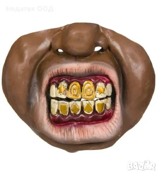 Маска за Хелоуин, зъби, златни, снимка 1