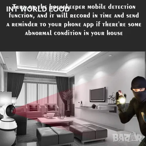 V380 Q6 WiFi IP Камера 2MP 360° Двупосочно аудио Нощно виждане, снимка 12 - IP камери - 50283288