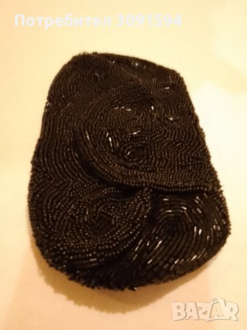         Винтидж черни мъниста  Ръчно изработени във Франция  ,протмоне,чанта Art Deco, снимка 10 - Други ценни предмети - 41589895