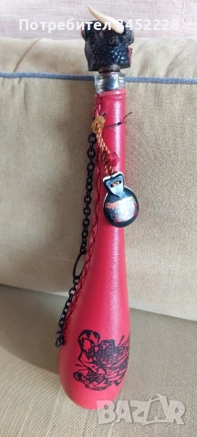бутилка облечена с кожа за ценители отлична , снимка 7 - Антикварни и старинни предмети - 51703266