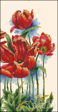 гоблен "ГРАДИНСКИ МАК" Д46; шев ;1:1; размери 30*30; 33 цвята; 33 лв., снимка 6 - Гоблени - 36082372