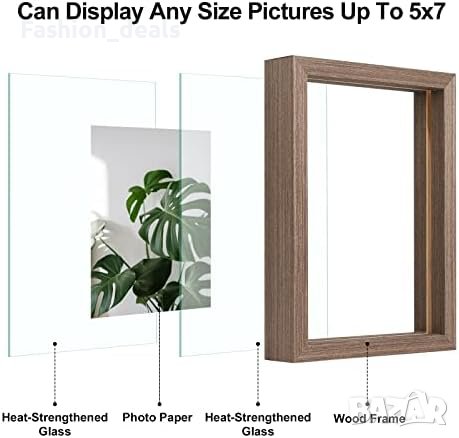 Нов Комплект 2 броя плаващи рамки 7x5 /Двойна стъклена рамка за картина, снимка 2 - Декорация за дома - 41618473