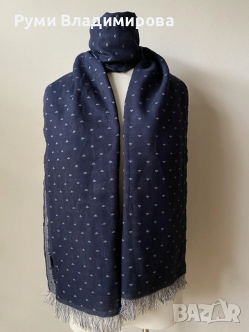 Тъмносин Шал Armani Jeans/ Limited edition, снимка 4 - Шалове - 56223061