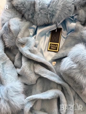 Дамско палто алкантара и лисица, снимка 3 - Якета - 52518812