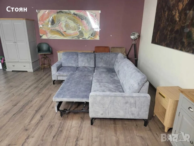 ПРОМОЦИЯ!!! Сив ъглов диван от плат с функция сън MM-ZE1126, снимка 12 - Дивани и мека мебел - 52826867