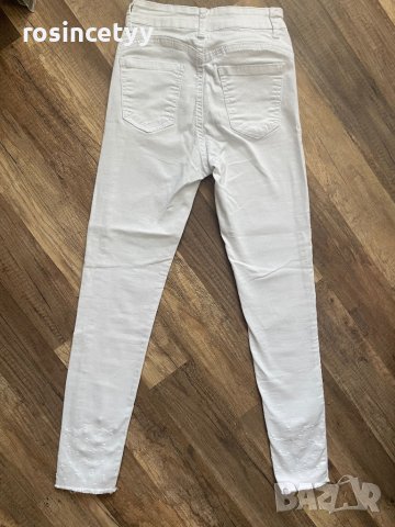 Бял панталон с перли , снимка 5 - Панталони - 37417189