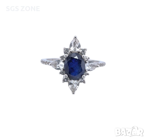 сребърен пръстен с РУБИНИ, САПФИРИ и ИЗУМРУДИ, снимка 4 - Пръстени - 51759879