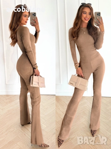 Дамски комплект блуза и панталони Flavianna с райета, 4цвята , снимка 2 - Комплекти - 51897862