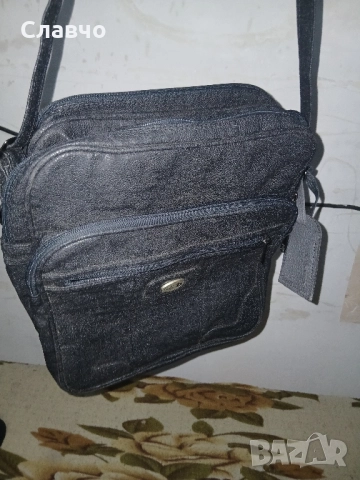Мъжка кожена чанта за през рамо нова