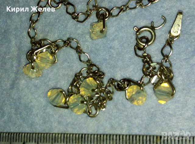 ЕФИРНА СКЪПОЦЕННА СРЕБЪРНА ГРИВНА За ГЛЕЗЕН СРЕБРО 925 с БЯЛА ПОЗЛАТА и ПЛАНИНСКИ КРИСТАЛИ 39964, снимка 9 - Гривни - 42475730