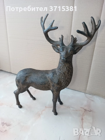 Чугунена фигура- елен, снимка 5 - Антикварни и старинни предмети - 52910475