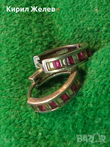 ПРЕКРАСНИ РУБИНЕНИ СРЕБЪРНИ ОБЕЦИ - АНГЛИЯ СРЕБРО 925 с ЮВЕЛИРНО ФАСЕТИРАНИ РУБИНИ 50065