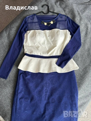 Елегантен дамски комплект пола + блуза празничен костюм, снимка 6 - Блузи с дълъг ръкав и пуловери - 53401413