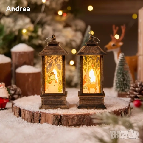 Коледен ретро фенер, снимка 4 - Декорация за дома - 52107665
