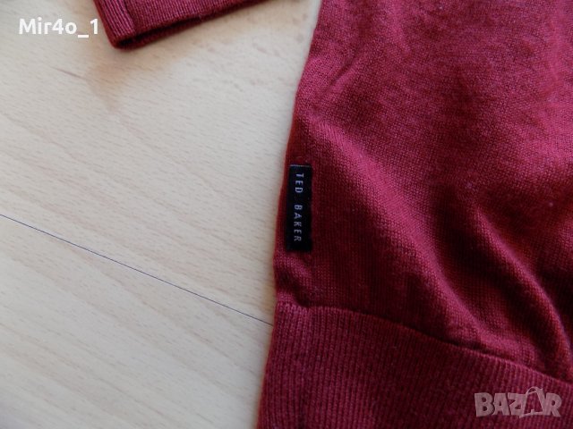 пуловер ted baker merino wool блуза горнище вълнен мъжки оригинален S, снимка 3 - Пуловери - 40002983